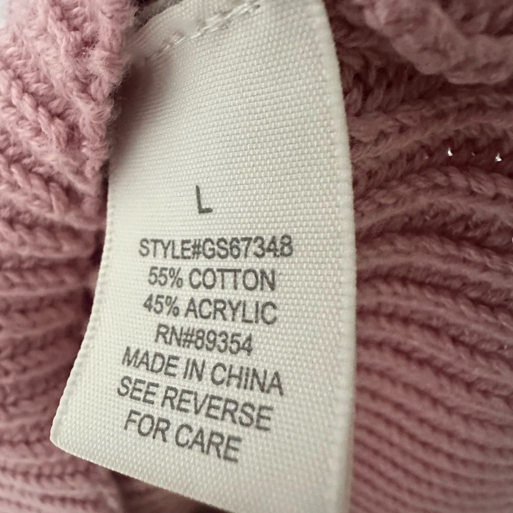 Madison + Hudson Pink Quarter Zip Pullover Sweater Women’s L Blush Dusty Pink - Picture 6 of 7